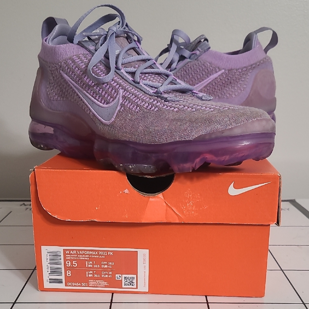 Nike Womens Purple Flyknit VaporMax Sneakers